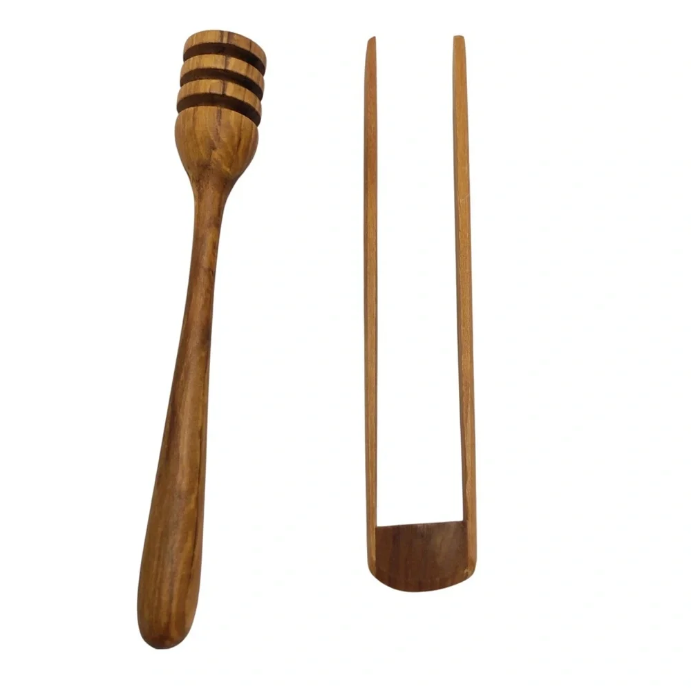 Artisan Handcrafted Wood Charcuterie Serving Utensils Spoon Spreader Tongs Fork